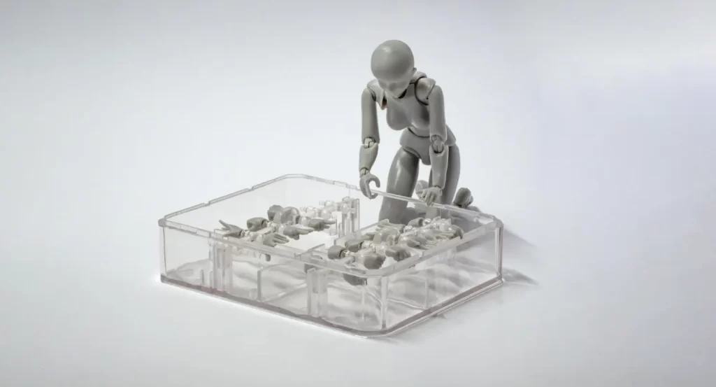 Modelado 3D: Se muestra un modelo humano seleccionando partes de su cuerpo.por Brett Jordan (https://unsplash.com/@brett_jordan)